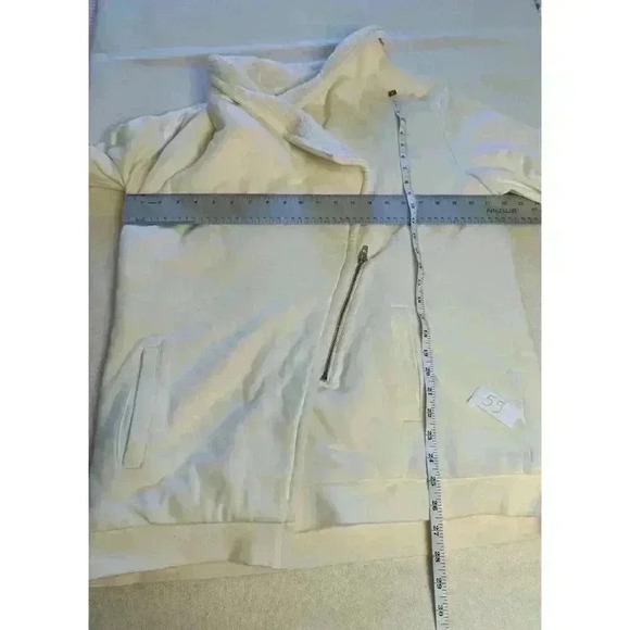 EUC Blank NYC Sherpa Cream zip cardigan sweater jacket Size L Cozy Thick Sherpa - Picture 7 of 7